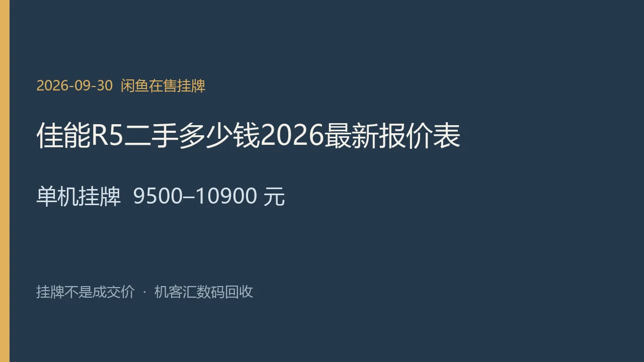 佳能 R5 2026年9月30日闲鱼在售挂牌示意图