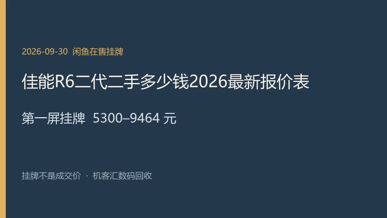 佳能 R6 二代 2026年9月30日闲鱼在售挂牌示意图