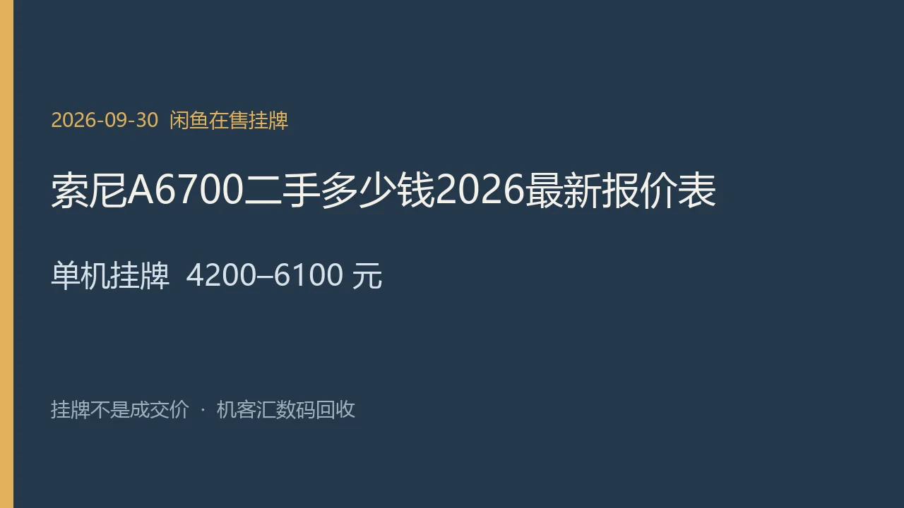 索尼 A6700 2026年9月30日闲鱼在售挂牌示意图